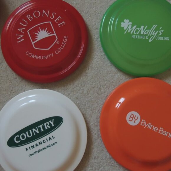 Frisbees Lot of 24 Flying Discs + Spin Jammer Rings - Frisbee Promo Toys - NEW - Picture 9 of 11